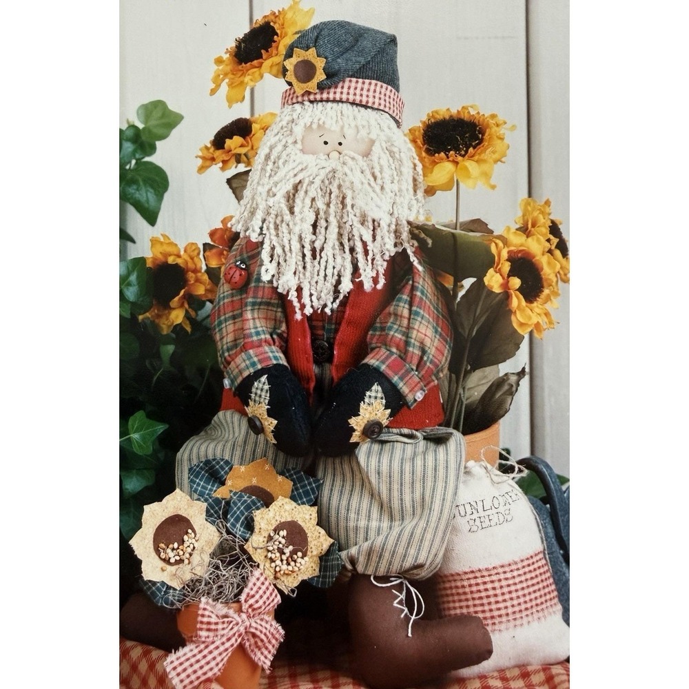 SUNFLOWER SANTA Pattern For 15" Tall Doll By Dianna Marcum Publications UC